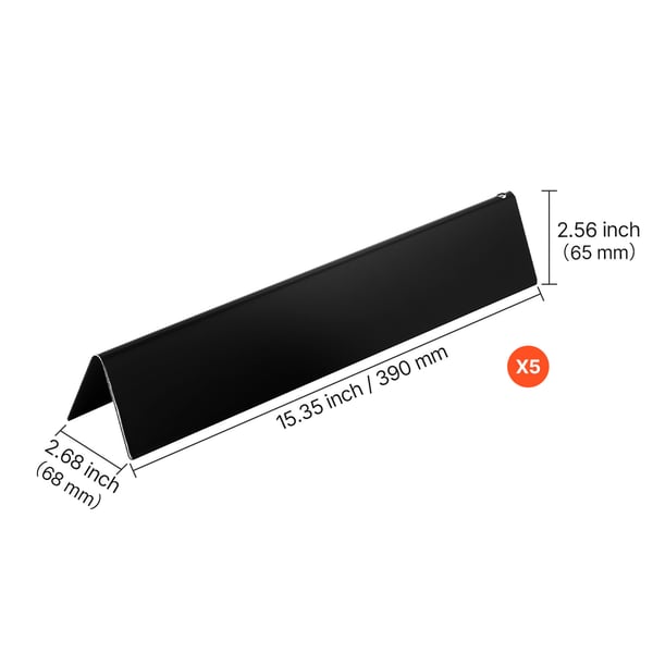 Flavorizer-tangot, 39x6.8x6.5 cm, musta, posliiniemaloitu teräs
