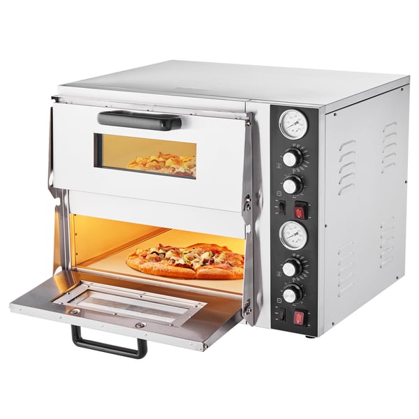 Pizzauuni, Sähköinen kaksikerroksinen pöytäpizzauuni, 45,7x45,7 cm, Sisäkäyttöön