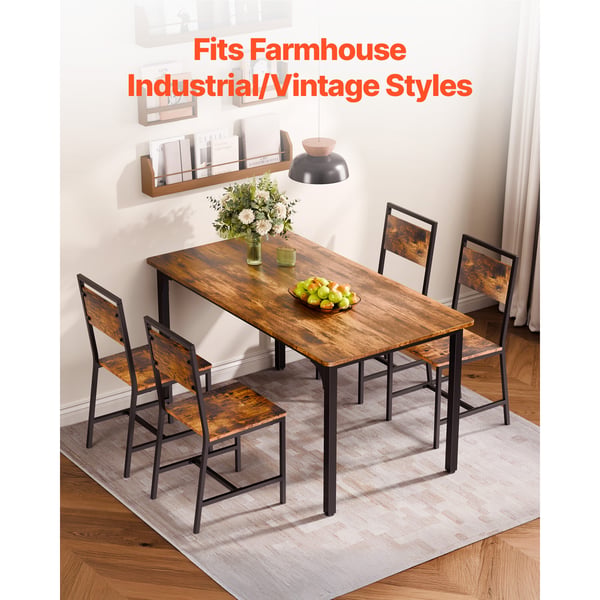 Matstolar set om 2, 48x38x86,5 cm, brun och svart, metallram