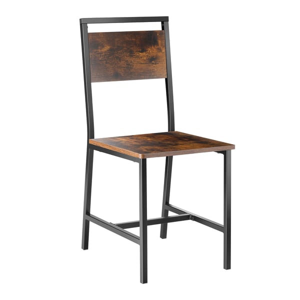 Matstolar set om 2, 48x38x86,5 cm, brun och svart, metallram