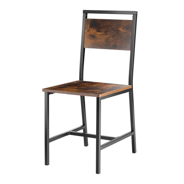 Matstolar set om 2, 48x38x86,5 cm, brun och svart, metallram