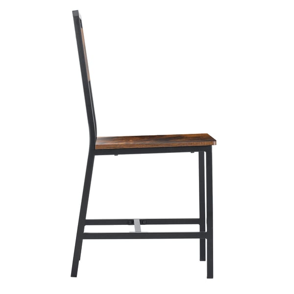 Matstolar set om 2, 48x38x86,5 cm, brun och svart, metallram