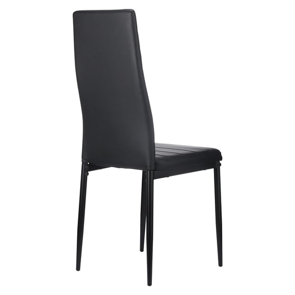 Matstolsset, 46,5x40,5x97 cm, Svart, Klädd i läder med metallben