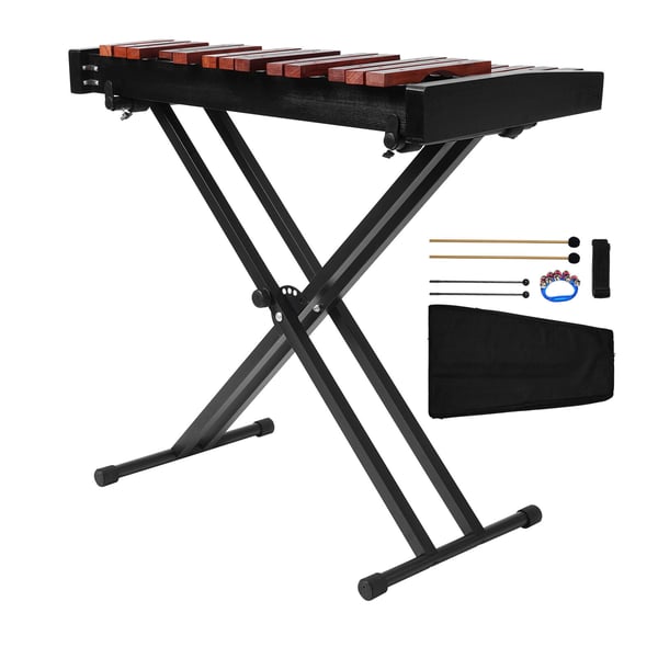 Glockenspiel xylofon, 32 toner, 32x95 cm, brun, træslaginstrument Glockenspiel xylofon, 32 toner, 32x95 cm, brun, træslaginstrument