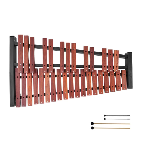 Glockenspiel xylofon, 32 toner, 32x95 cm, brun, træslaginstrument