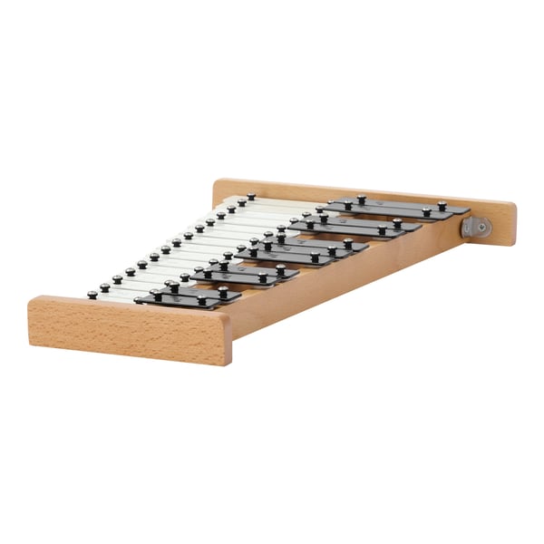 Glockenspiel xylofon, 27 toner, metalnøgler, 4 køller, bæretaske, sort & hvid
