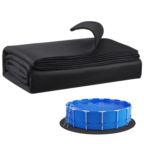 Pool Liner Pad, 457 cm rund, sort, geotekstil stof