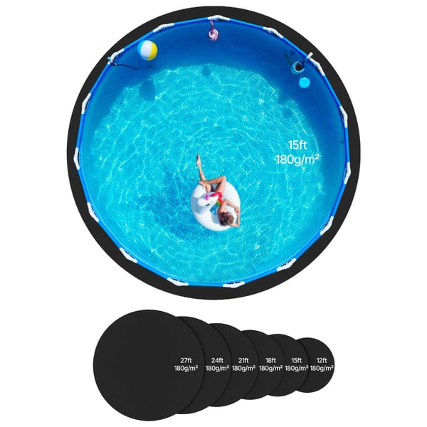 Pool Liner Pad, 457 cm rund, sort, geotekstil stof