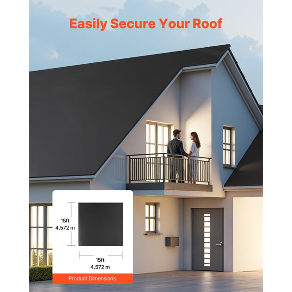 Takpapp, 457.2x457.2 cm, svart EPDM-gummi