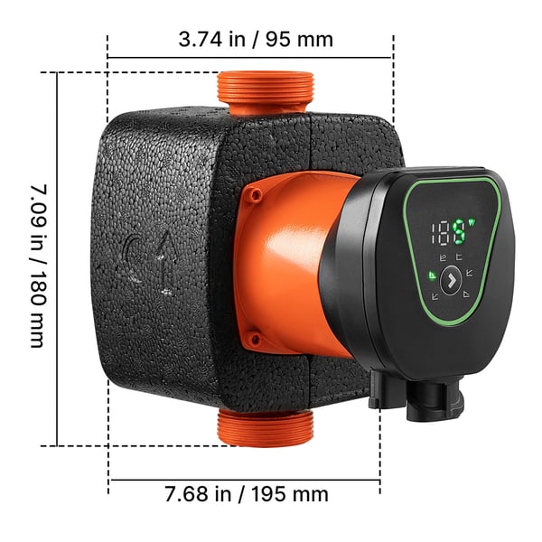 Kiertovesipumppu, LPS25-11PA/180, 117 L/min 11 m, valurauta, kuumavesi, hiljainen käynti