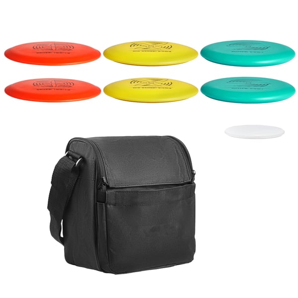 Frisbeegolfsetti, 6-osainen aloituspakkaus laukulla, 21.3x2.1 cm, ulkokäyttöön