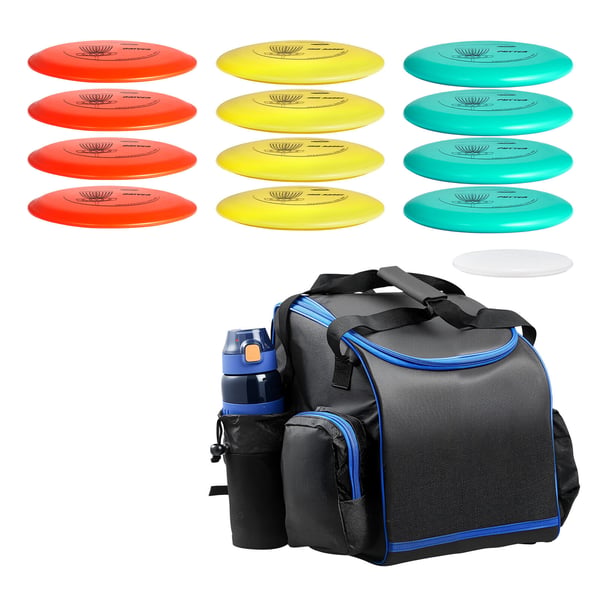 Discgolfset, 12-delars med putter, mid-range, driver, mini marker, 21,3x2,1 cm, TPE
