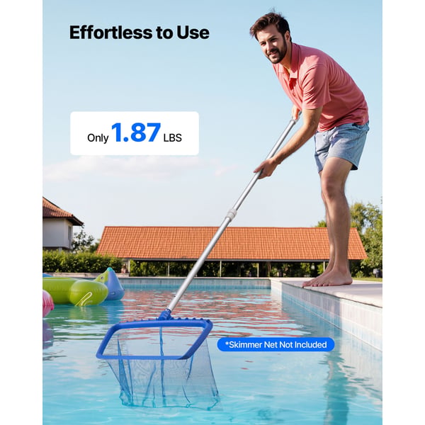 Poolstang, teleskopisk justerbar 100x366 cm, aluminium