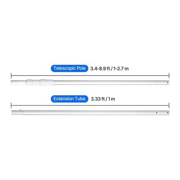 Poolstang, teleskopisk justerbar 100x366 cm, aluminium