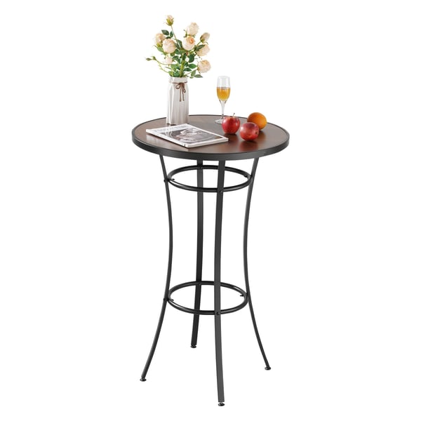 Barbord, Rund, 60x60x101 cm, Sort, Metal