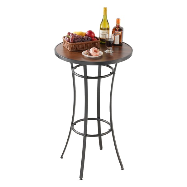 Barbord, Rund, 60x60x101 cm, Sort, Metal