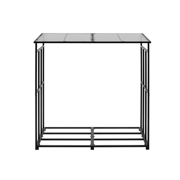 Vedställ, 143x7x143 cm, Svart, Förvaring i metall