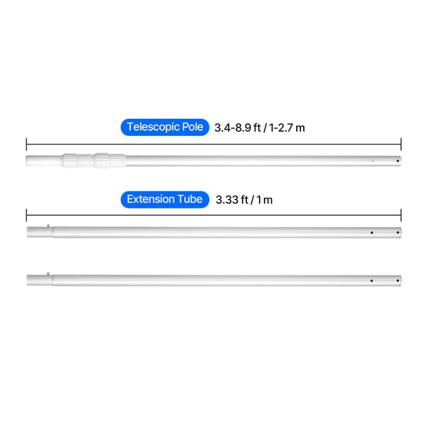 Poolstång, teleskopisk 1–4,6 m, justerbar aluminium, rengöringsverktyg