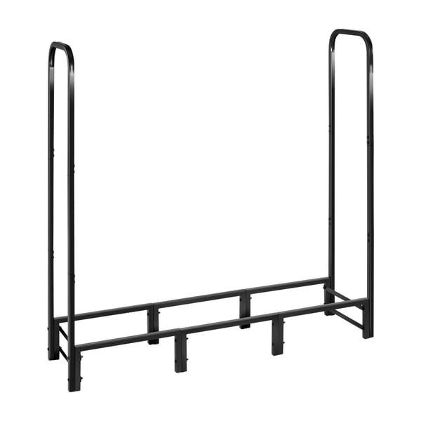 Vedställ, 122x32x118 cm, Svart, Metall, Vattentätt överdrag, Förvaring