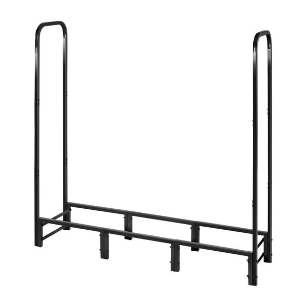 Vedställ, 122x32x118 cm, Svart, Metall, Vattentätt överdrag, Förvaring