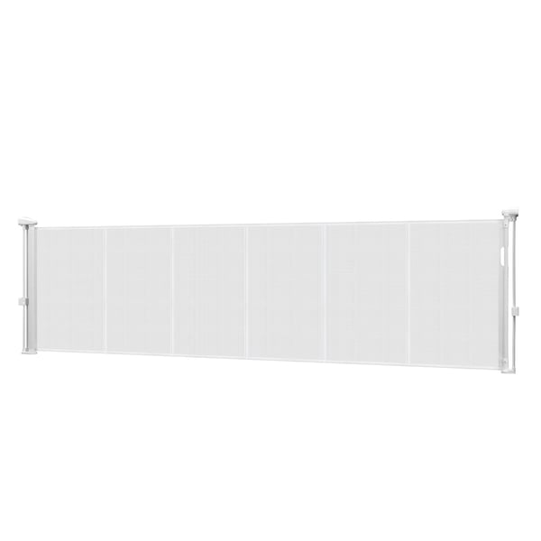 Utdragbar barnsäkerhetsgrind, 87x280 cm, vit, nätmaterial
