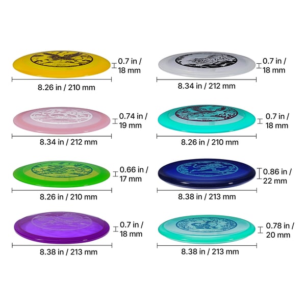 Disc Golf Sæt 8 Pak, 21.3x2.2 cm, TPU Materiale