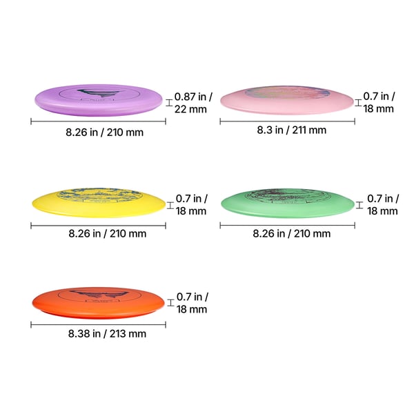 Frisbeegolf-setti, 5+1 osaa aloittelijoille, 21,3x2,2 cm, TPE-materiaali