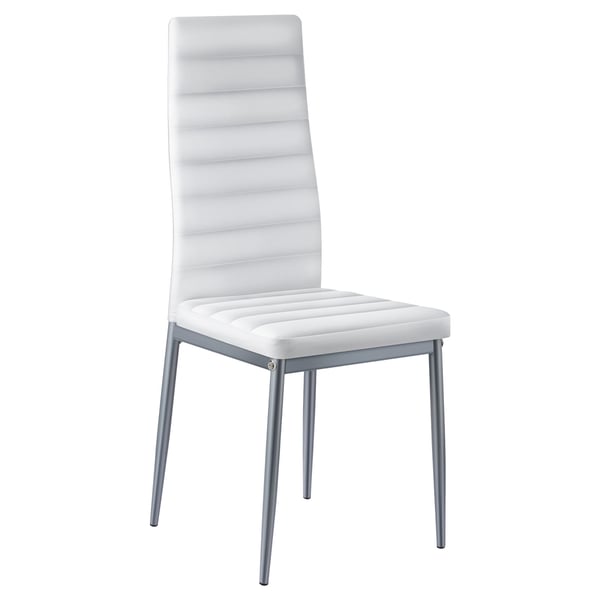 Matstolsset, 6 delar, 46.5x40.5x97 cm, Vit, Klädd i läder