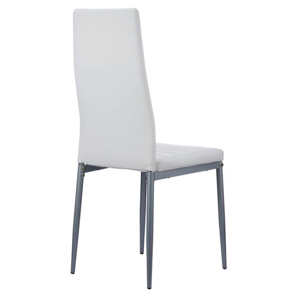 Matstolsset, 6 delar, 46.5x40.5x97 cm, Vit, Klädd i läder