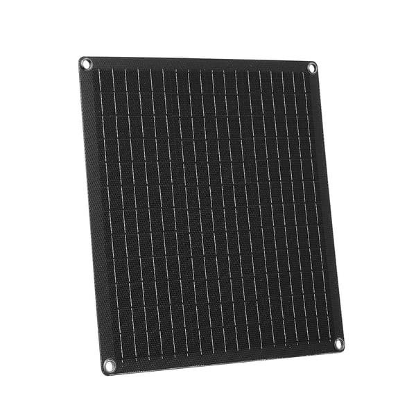 Solcellepanel batterioplader, 20W 12V, 36x35x2.5 cm, Sort, vandtæt