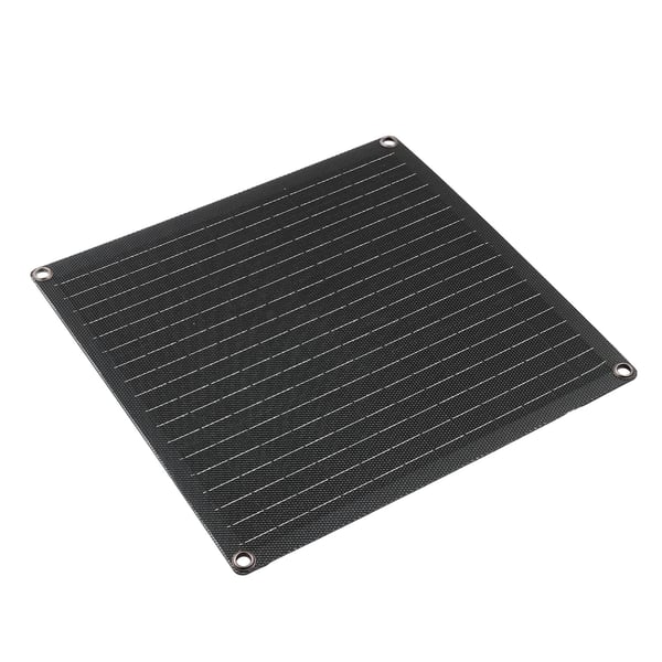Solcellepanel batterioplader, 20W 12V, 36x35x2.5 cm, Sort, vandtæt