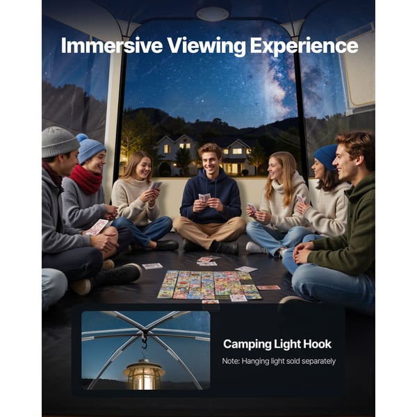 Bubble Telt, 336x345x220 cm, Klar Beige, Udendørs Kuppel Shelter