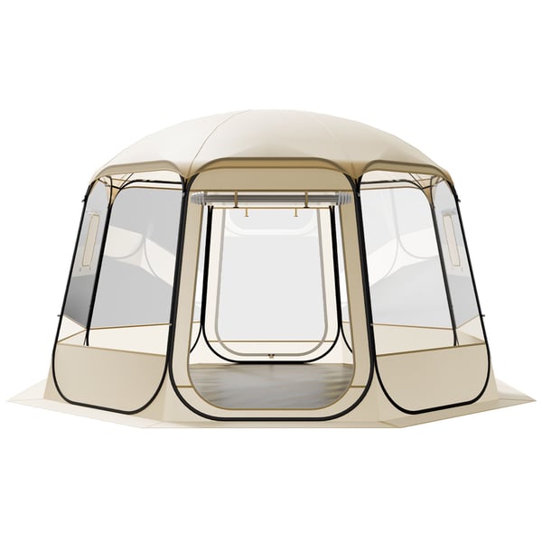 Bubble Telt, 336x345x220 cm, Klar Beige, Udendørs Kuppel Shelter