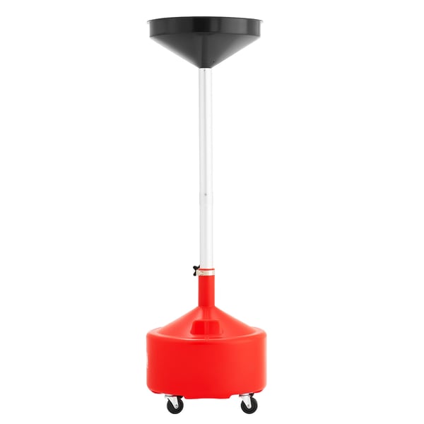 Olieaftank, 460x460x1600 mm, Rød, Justerbar Tragt