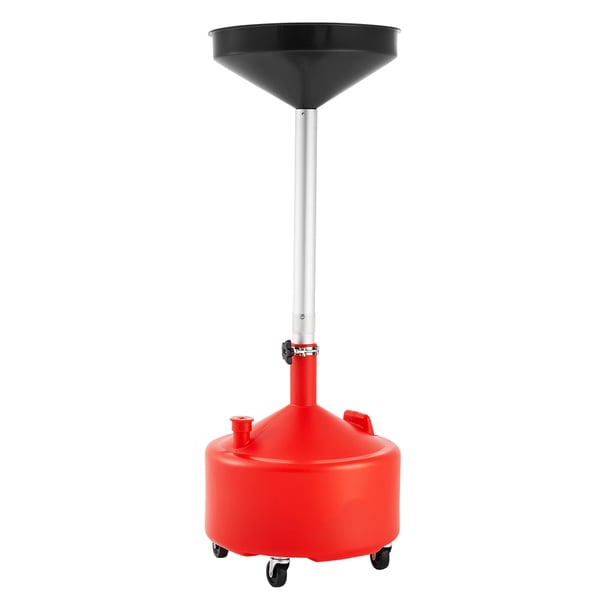 Olieaftank, 460x460x1600 mm, Rød, Justerbar Tragt