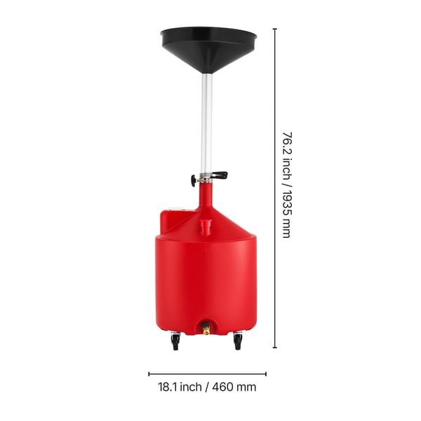 Oljetrågtank, 460x470x1935 mm, Röd, Plast