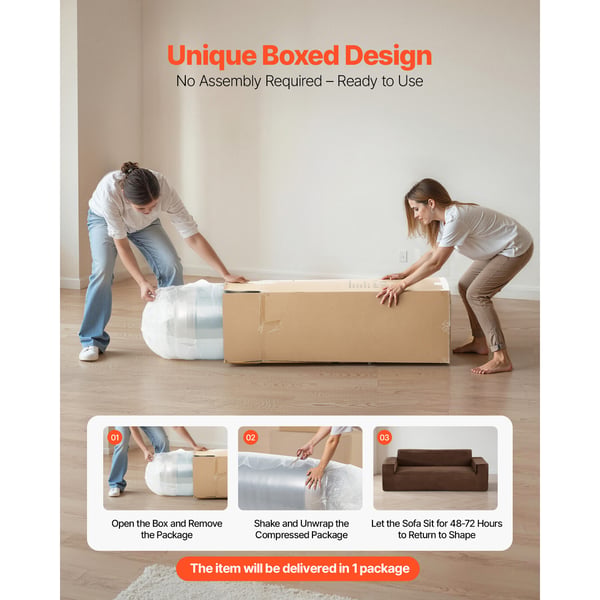 Soffa, 2110 mm Modern Manchestersoffa, 97x211x73 cm, Brun