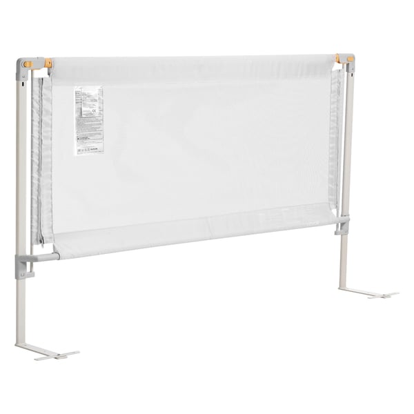Sängynlaita, 150x89 cm, harmaa, säädettävä korkeus, teräs ja Oxford-kangas