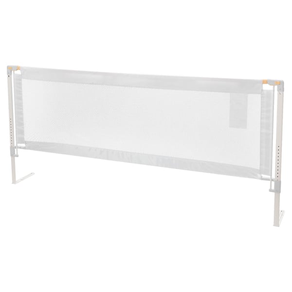 Sängräcke, Justerbart skyddsräcke för småbarn 200x89 cm Grå, Stål, Tyg