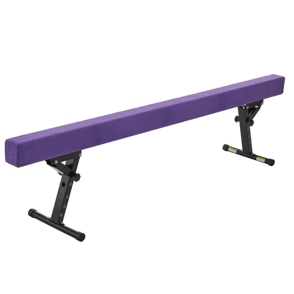 Gymnastik Balancebom, 245x43x18 cm, Lilla, Justerbar Højde