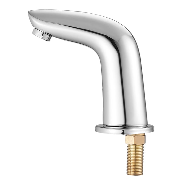 Badrumstvättställsblandare, Automatisk beröringsfri rörelsesensor, 16x4.5x14.5 cm, Silver, Mässing