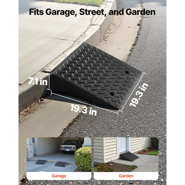 Uppfartsramp 49x49x18 cm Svart Tålig Gummi-Plast