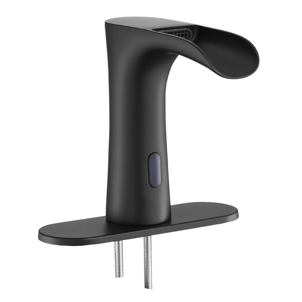 Badrumstvättkran, Beröringsfri automatisk rörelsesensor, 16x6,2x14,5 cm, Svart, Mässing