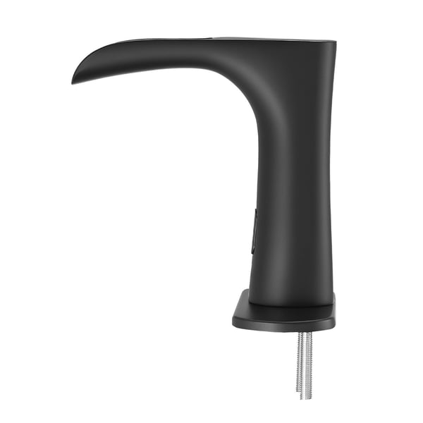 Badrumstvättkran, Beröringsfri automatisk rörelsesensor, 16x6,2x14,5 cm, Svart, Mässing