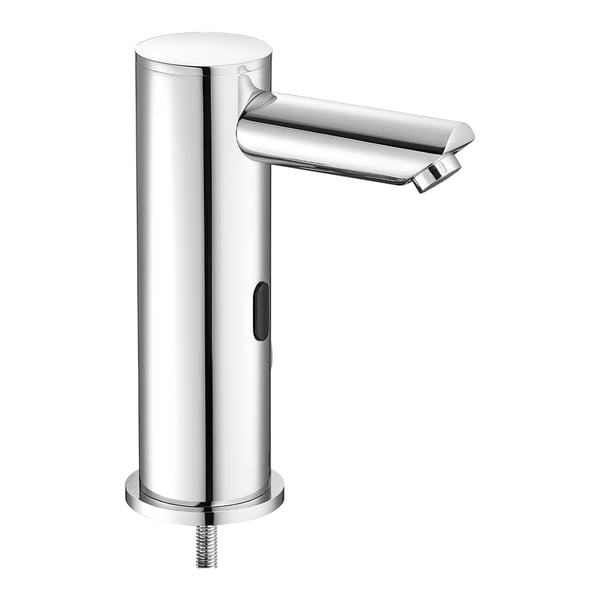 Badrumstvättställsblandare, Beröringsfri automatisk rörelsesensor, 13x6.4x19 cm, Silver, Mässing
