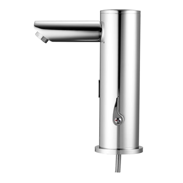Badrumstvättställsblandare, Beröringsfri automatisk rörelsesensor, 13x6.4x19 cm, Silver, Mässing