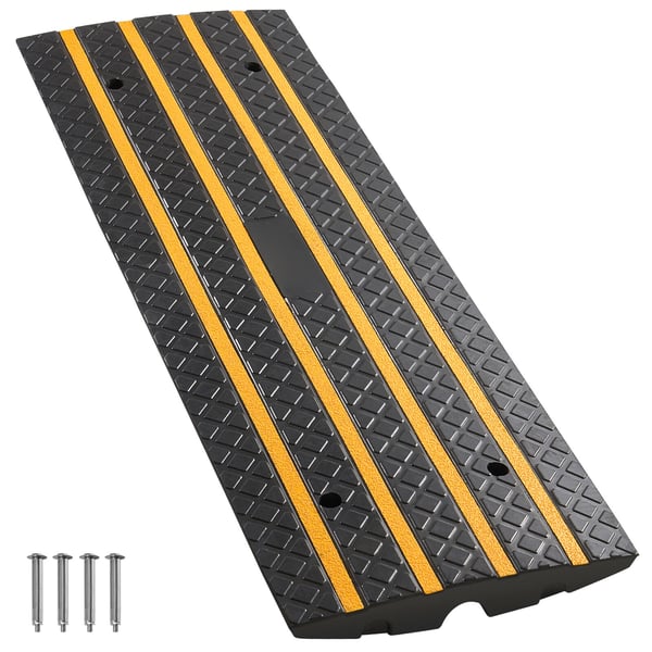 Kantstensramp, 122x40,9x6,5 cm, Gul, Gummi