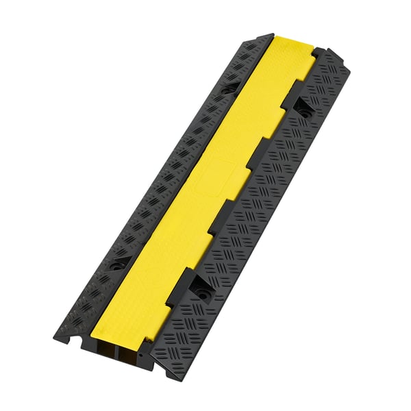 Kabelbeskytter rampe, 32x31 mm, sort gul, kraftig gummi