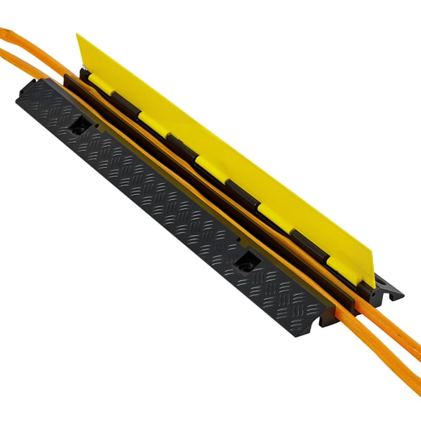 Kabelbeskytter rampe, 32x31 mm, sort gul, kraftig gummi