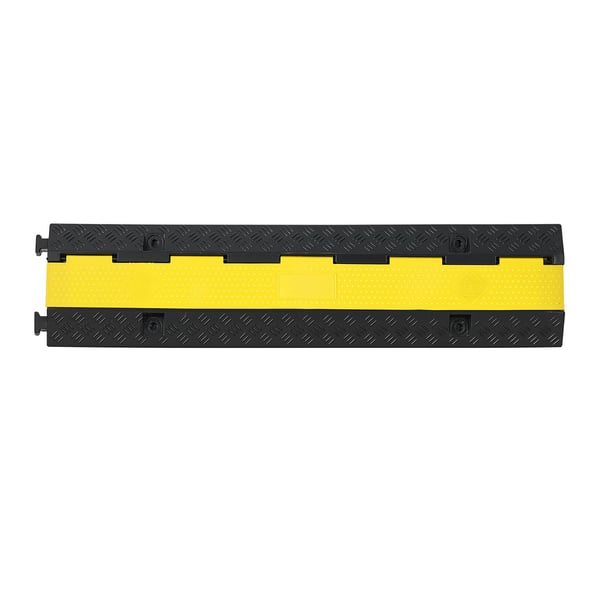 Kabelbeskytter rampe, 32x31 mm, sort gul, kraftig gummi